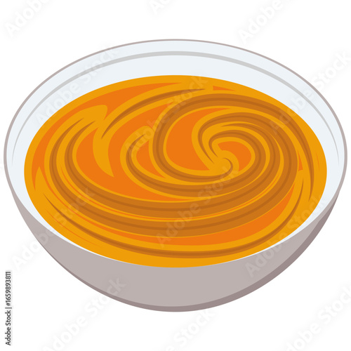 butternut squash soup vector drawing.