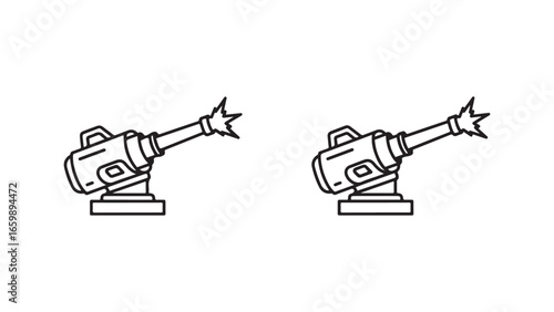 Retro rocket launcher icon with transparent background