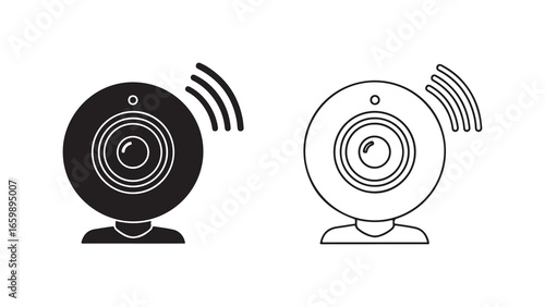 Webcam icon outline and filled style