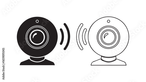 Webcam icon with sound waves