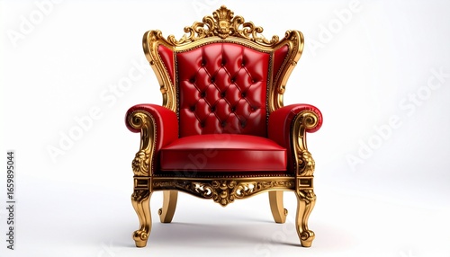 old red armchair