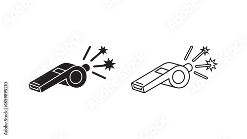 Whistle icon with sound waves