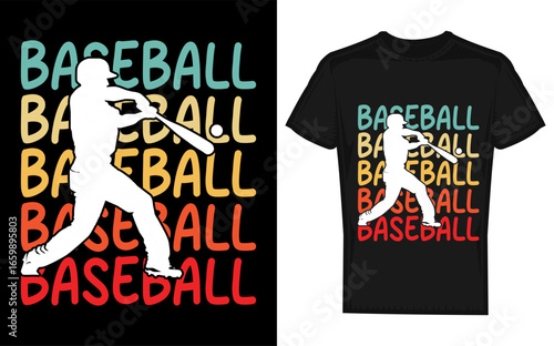 Dynamic Baseball Scene Featuring Men Kids and Boys in Action Sports Silhouette Style