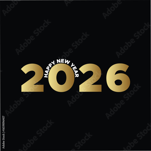 Year 3D gold sign. 2026 new year symbol number. happy new year celebration. 2026 golden color new concepts with black background. 
