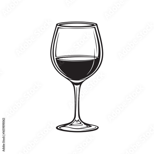 wine glass silhouette, wine glass vector illustrations, wine glass icon silhouette vector illustration