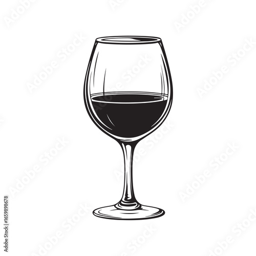 wine glass silhouette, wine glass vector illustrations, wine glass icon silhouette vector illustration
