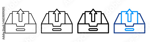 Outbox Icon Different Style Outline Collection Set