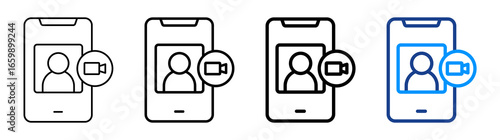 Facetime Icon Different Style Outline Collection Set
