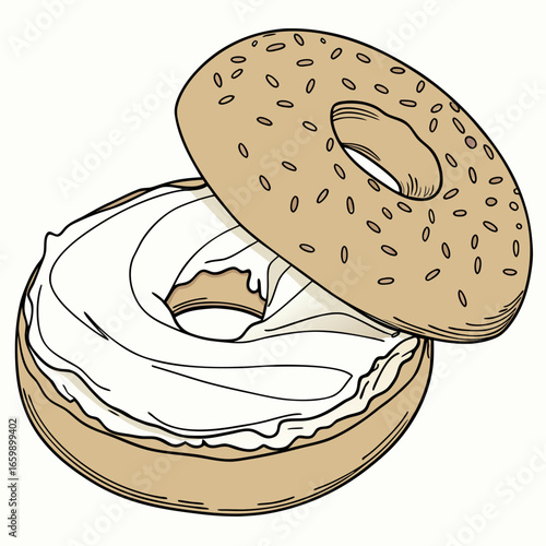 Bagel with cream cheese