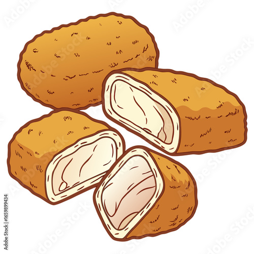 Illustration of fried chicken nuggets