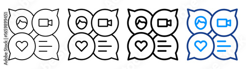 Message Types Icon Different Style Outline Collection Set