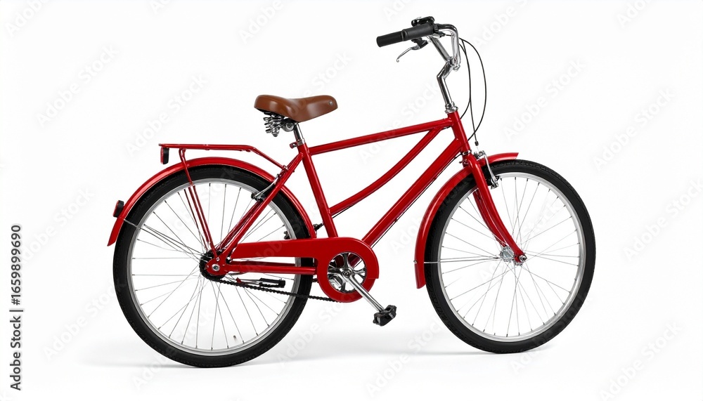 Fototapeta premium red bicycle on white background
