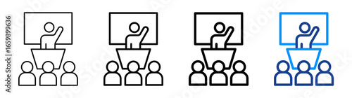 Conference Icon Different Style Outline Collection Set
