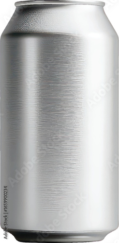 Textured Silver Aluminum Beverage Can with Blue Top Isolated on White aluminum can drink can