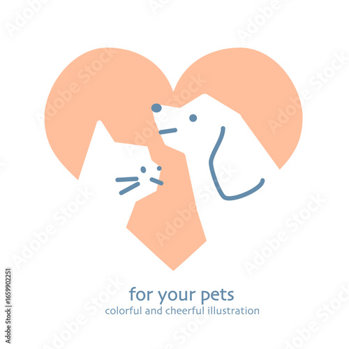 ペット愛護のアイコン風イラスト