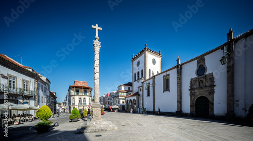 Bragança, Portugal, July 21 2025, Sunlit Praça da Sé in Bragança offers peace and reflection