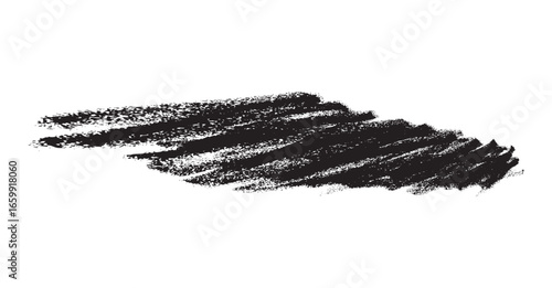 A hand-drawn black texture created with messy diagonal strokes from a charcoal pencil or crayon, perfect for adding a gritty, grunge element to designs.