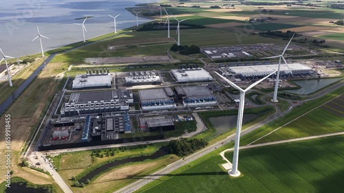 data center, AI infrastructure, Artificial intelligience infrastructure, cloud computing, server space. Internet services. Eemshaven, The Netherlands.
