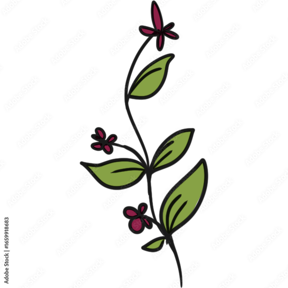 Obraz premium Simple Flower Illustration Isolated