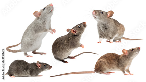 various rats isolated transparent background