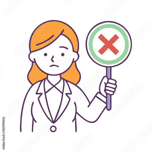 Wallpaper Mural Simple Vector Illustration Of Women Holding A Cross Sign Board Torontodigital.ca