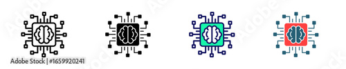 Machine Learning  Icon Set Multiple Style Collection