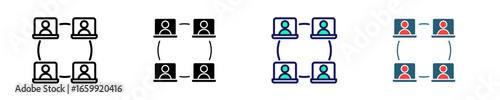 Virtual Collaboration  Icon Set Multiple Style Collection