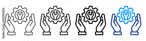 Technical Support Icon Different Style Outline Collection Set