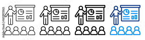 Presentation Icon Different Style Outline Collection Set