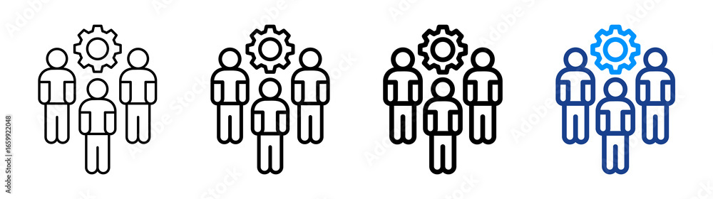 Team Leader Icon Different Style Outline Collection Set Team Leader Icon Different Style Outline Collection Set