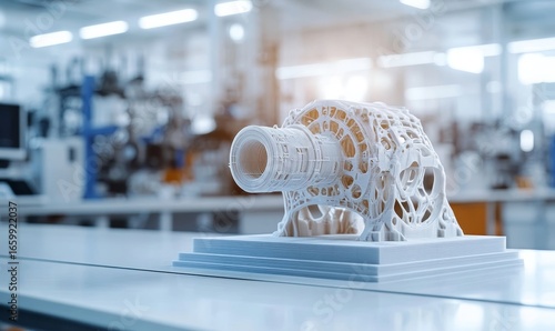Rapid prototyping concept, highlighting the process of creating scale models or assemblies using 3D printing and CAD designs. The image represents the efficiency and speed of modern, Generative AI