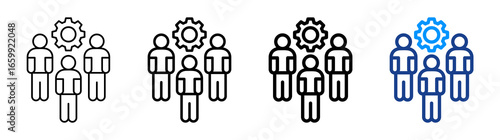 Team Leader Icon Different Style Outline Collection Set