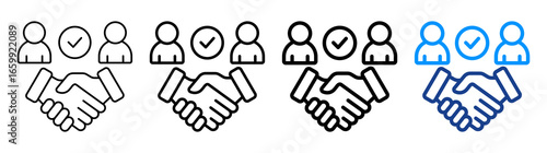 Partnership Icon Different Style Outline Collection Set