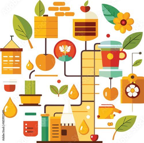 Step by step infographic on harvesting honey.