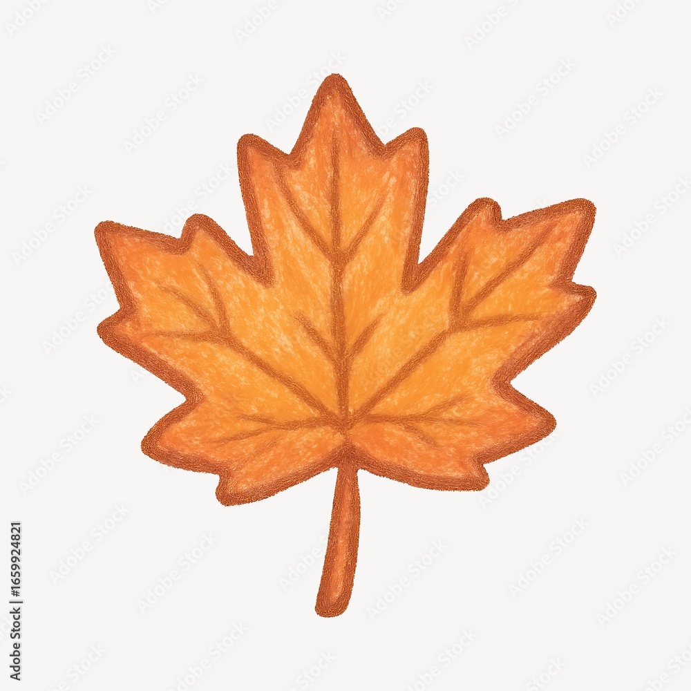 Fototapeta premium Autumn maple leaf illustration.