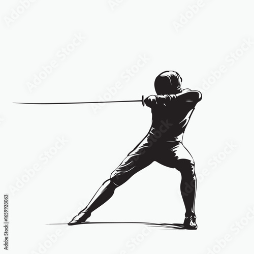 silhouette of a fencer