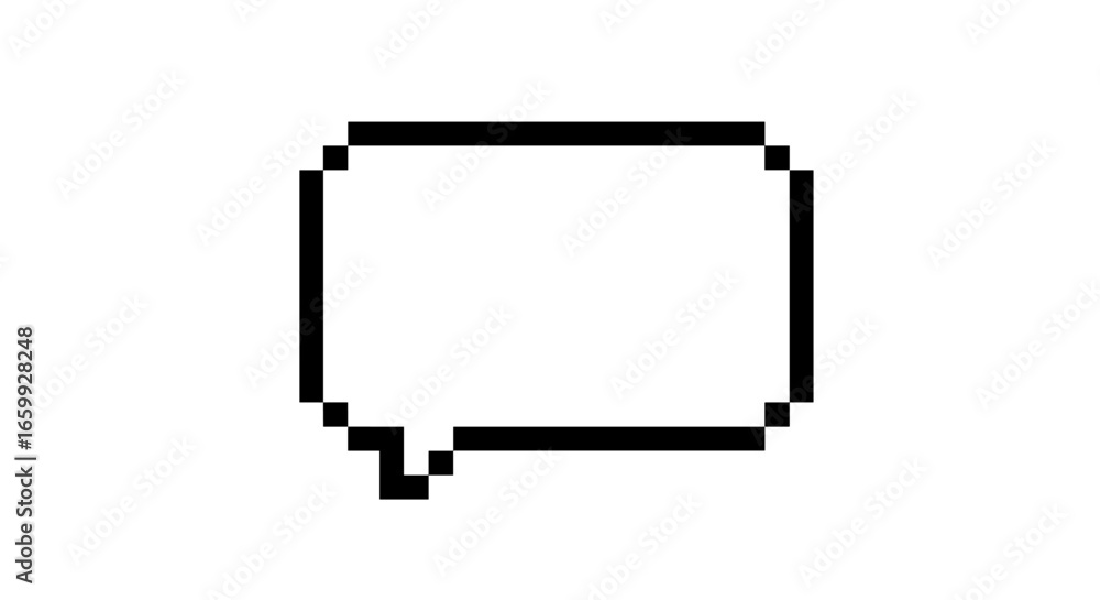 Fototapeta premium Pixel art speech bubble: retro minimalist design for digital communication