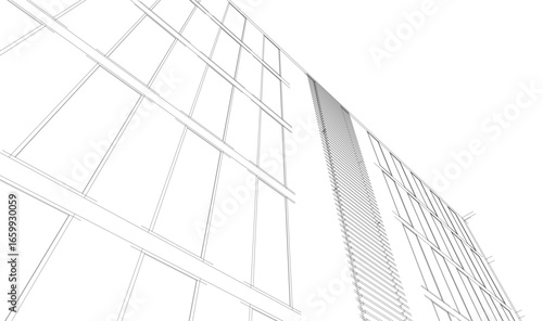 Architectural drawing of a house vector 3d illustration