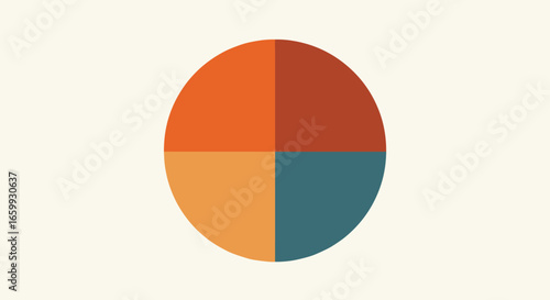 Free Download Minimalist geometric circle with four color segments on natural background - GFXLoad