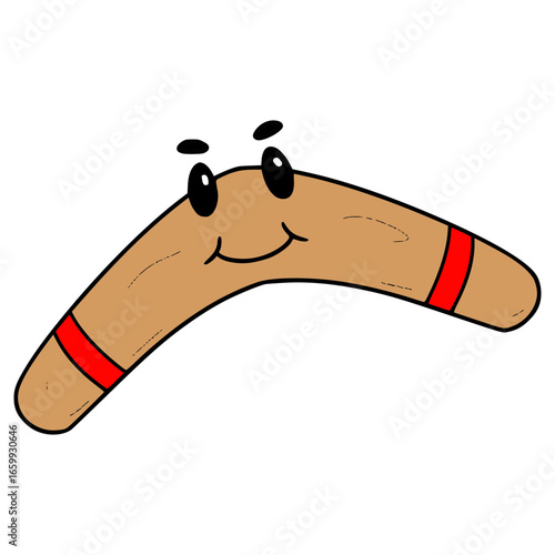 boomerang character illustration hand drawn isolated vector