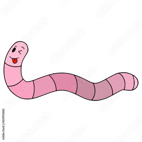 worm illustration hand drawn isolated vector