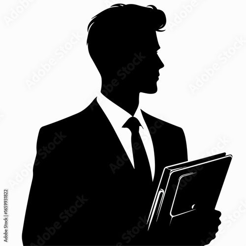 vector illustration of bussines men silhouette