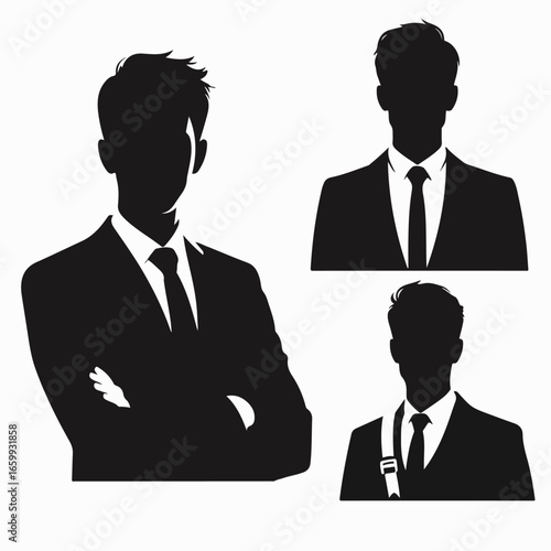 vector illustration of bussines men silhouette