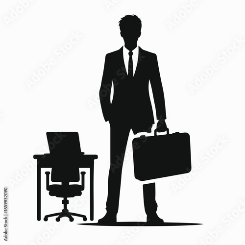 vector illustration of bussines men silhouette
