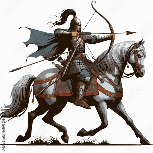 premium vector illustration of Warrior archer