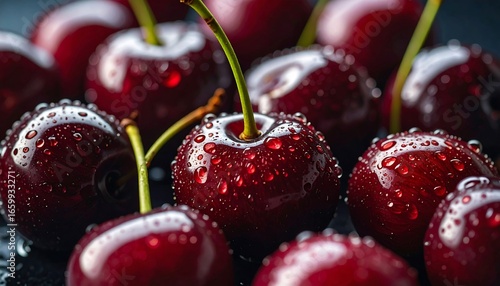 Juicy Cherries Close Up.