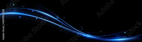 Abstract lines.Neon lines of speed and fast wind. effect of moving at the speed of light. Blue glow effect. Magic shiny line. Neon. Background.	