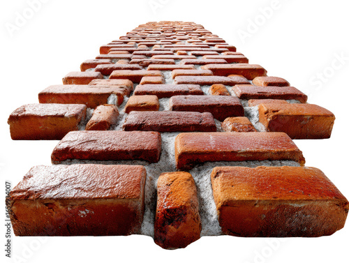 broken brick isolated on white