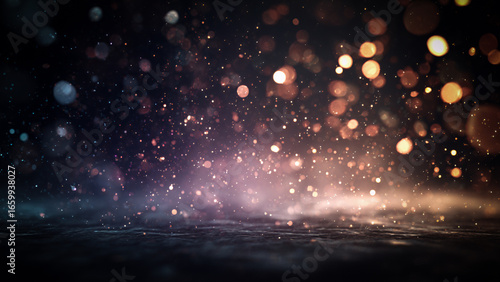 Wallpaper Mural Bokeh background fantastic atmosphere. Real dust particles with real lens flare stars. glitter lights . Abstract lights defocused. Merry Christmas and New Year Torontodigital.ca