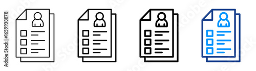 Personal Information Icon Different Style Outline Collection Set